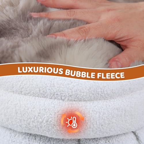 3 in 1 Semi Enclosed Self Warming Burrow Cat Bed Sleeping Cave (Style- Tie-Dye Grey)