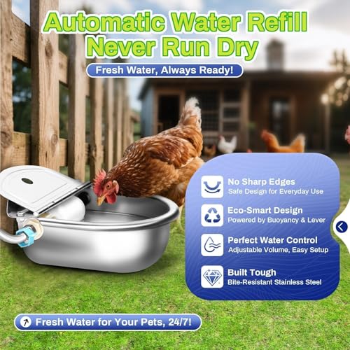Automatic Animal Drinking Water Bowl with Float Valve (71" Hose)