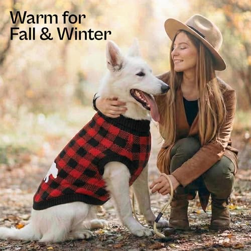 Dog Sweaters Cable Knit Dog Outfit (XS / Checkered Red)