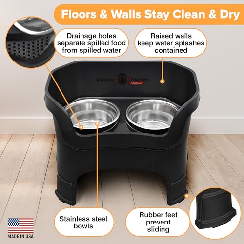 Neater Feeder Deluxe Mess (Large + Standard Bowl / Midnight Black)