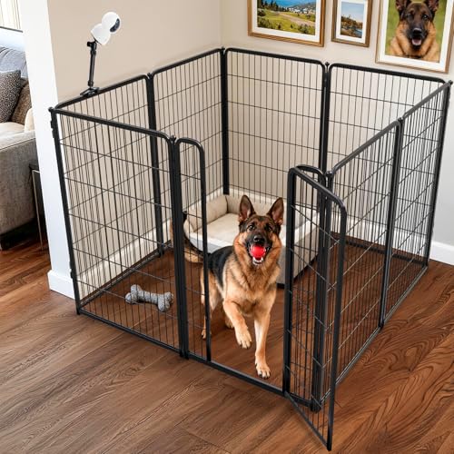 Homeplus Indoor Dog Playpen with Camera Mount (Black / 45"H)