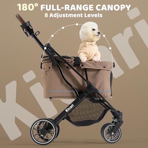 All Terrain Dog Stroller for Small to Medium Dogs (Mocha Brown)