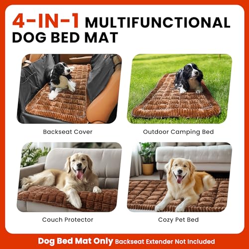 Backseat Dog Bed Mat for Car (Brown / 51.1"L x 23.6"W x 1.5"Th)