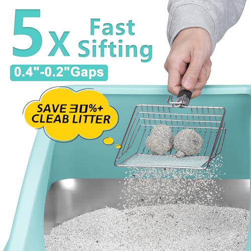 Stainless Steel Litter Box (Turquoise / X-Large)
