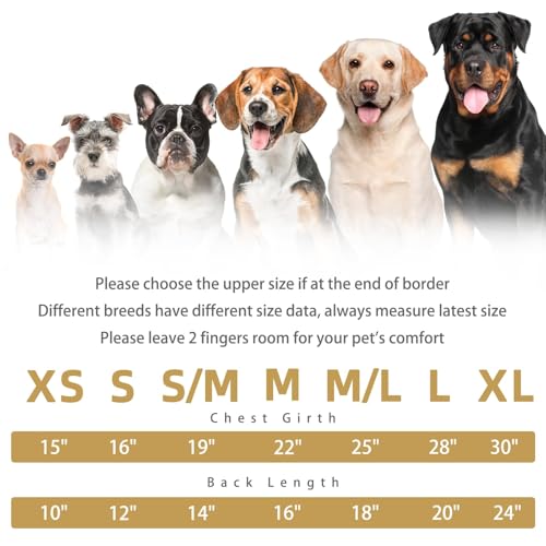 Dog Sweaters for Large Medium Small Dogs (M - Chest 22", Back 16" / Cream)