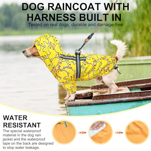 Dog Raincoats for Small Dogs (Duck Yellow / S(Back 13.2", Chest 18.5", Neck 13.9"))