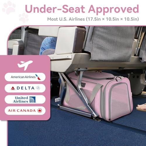 Cat Carrier Airline Approved (Medium / Pink)