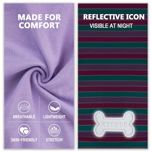 2Pack Cotton Dog Shirt for Small Dogs Soft Striped Tank Top (Medium (7-13lbs) / 04# 2Pack (Purple+Purple Striped))