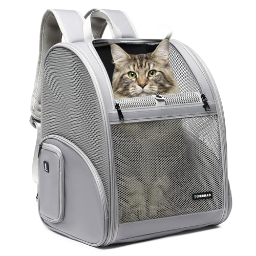 Pet Backpack Carrier (Gray / 13.7"L x 12.0"W x 18.0"H)