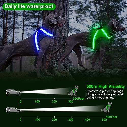 Light Up Dog Harness (Small / Green)