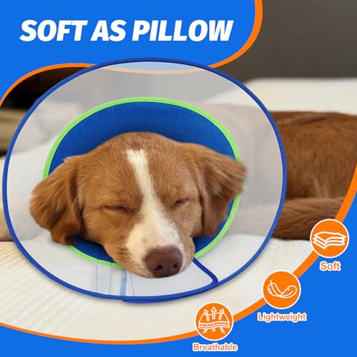 Dog Cone Collar with Soft Liner to Stop Licking (Blue / S(Depth: 7.3, Girth: 11.5-12.5 ))