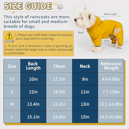 Dog Raincoat Waterproof Dog Rain Jacket with Hood (Bule / Medium)