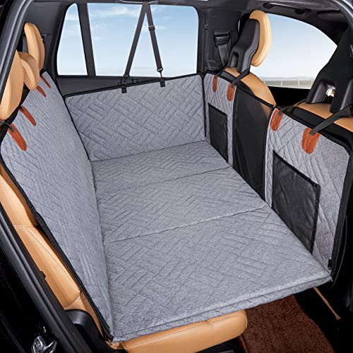Hard Bottom Dog Car Seat Cover for Back Seat (Grey / For Car/SUV/Small Truck)