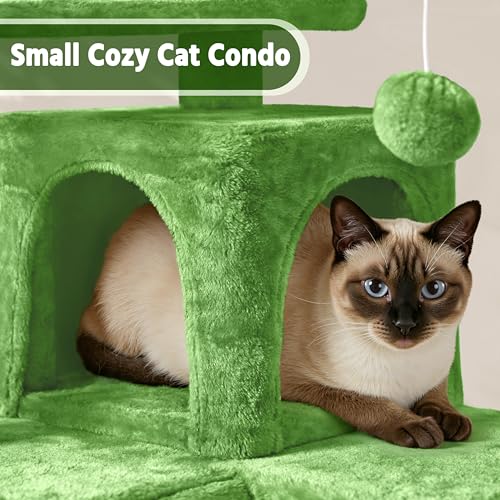 62in Cat Tree Tower (Green / 62in)