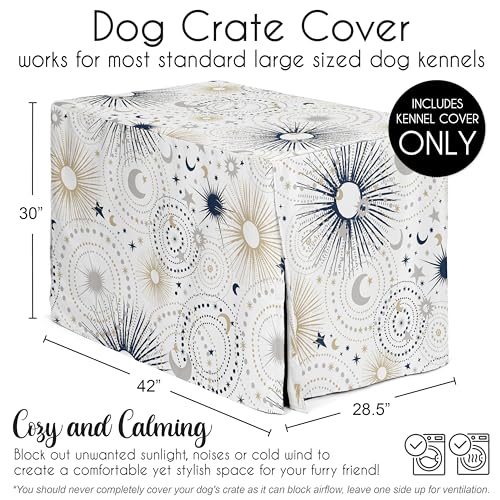 42in. Medium Large Dog Crate Cover (Blue Celestial / 42.0"L x 28.5"W x 30.0"H)