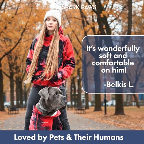 Dog Hoodie Buttery (Red & Black / 3XL)