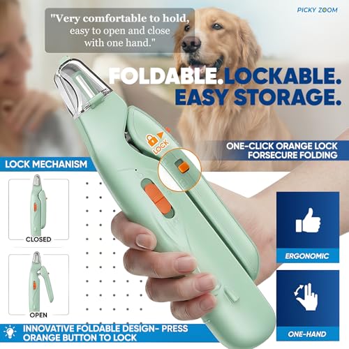 2-in-1 Dog & Cat Nail Clippers and Grinder with LED Light (Green)
