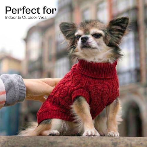 Dog Sweaters Pull Over (XS / Cable Knit Red)
