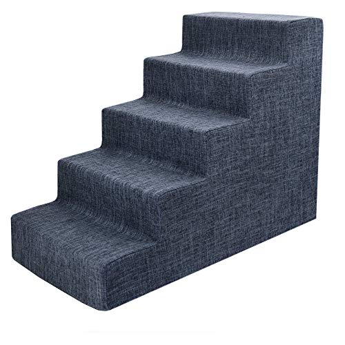 Dog Stairs & Steps (Dark Gray Linen / H: 22.5 Inches)