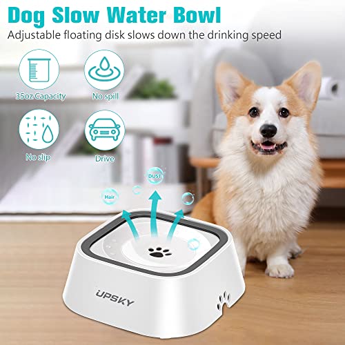 35oz No Spill Pet Water Bowl (white)
