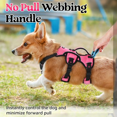 Escape Proof Dog Harness for Small (Peach Pink / Small)
