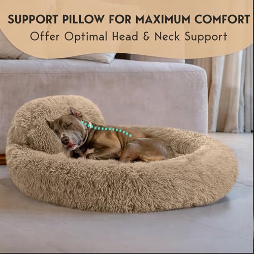 Large Dog Bed (Beige / Large - 36”L x 36”W x 8”Th)