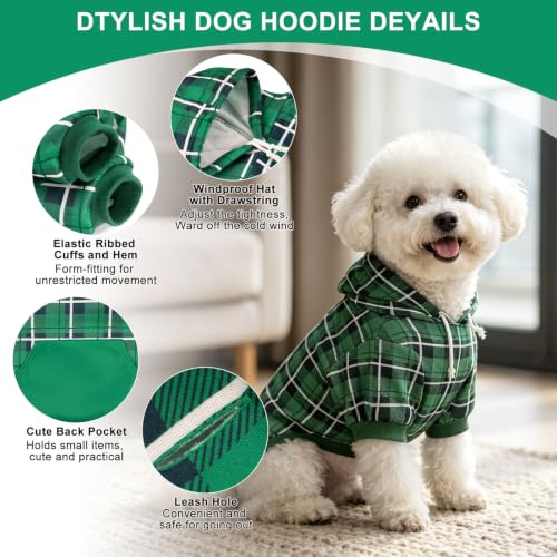 Plaid Dog Hoodie (S-Medium / Green)