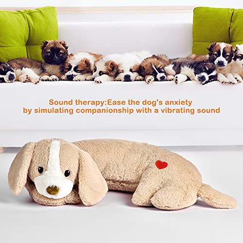 Puppy Heartbeat Toy Heartbeat Stuffed Toy for Dogs (Light Brown)