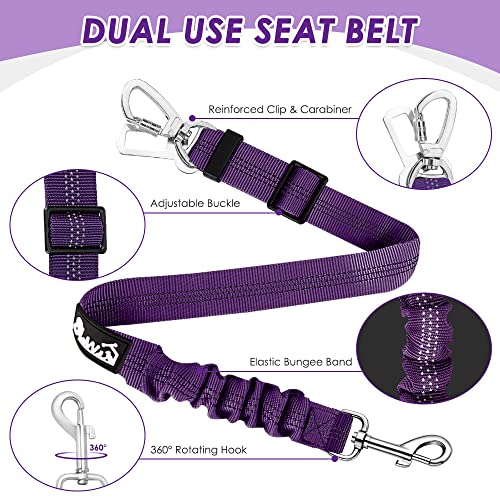 Dog Car Harness Seat Belt (Medium / Purple)