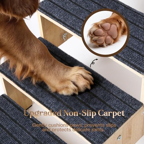 4 Step Wooden Dog Steps for Bed