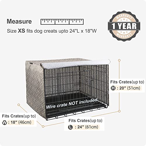Pattern Dog Crate Cover (Brown / 24.0"L x 18.0"W x 20.0"H)