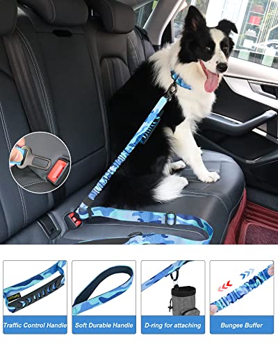 Tactical Bungee Shock Absorbing No Pull Dog Leash (Blue Camo)