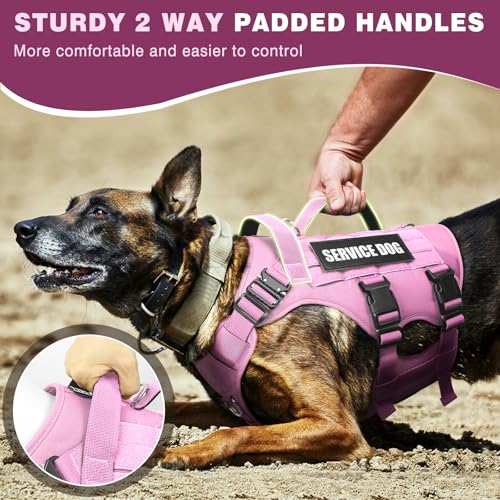Service Dog Vest Harness for Large Dog (Large / Pink)
