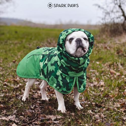 Dog Raincoat Waterproof Rain Jacket w (Camo Green / Medium)