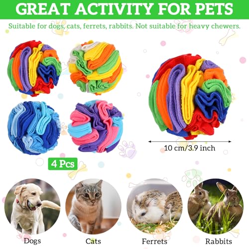 4 Packs Snuffle Ball for Dogs (3.9 inches)