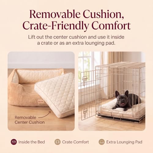 Cooling Orthopedic Dog Bed for Large Dogs (Tan / 47"L × 37"W (L))