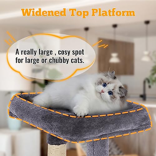 37.8" Cat Tree Tower (Light Gray)