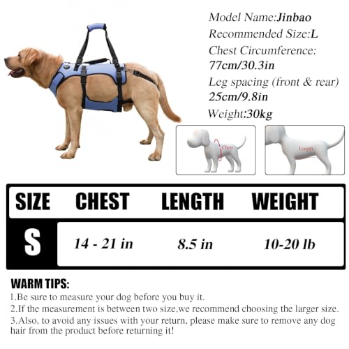 Dog Lift Harness for Large Dogs (Blue / S)