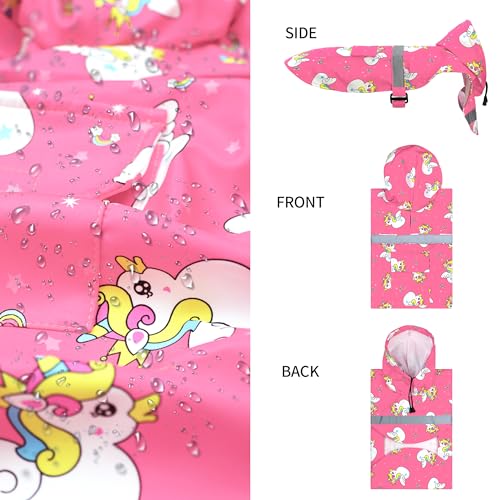Large Dog Raincoat Adjustable (2X-Large (Pack of 1) / Pink Unic)