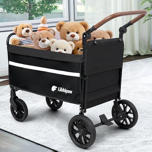 Foldable Dog Wagon for Medium & Large Dogs (Black)