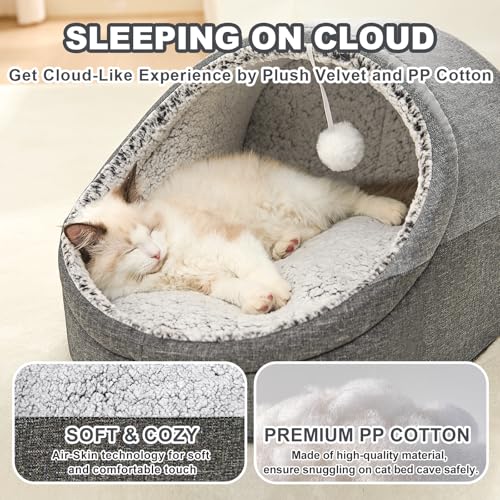 Cute Cat Beds for Indoor Cats (Large / Dark Gray)