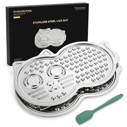 2 Pack XL Stainless Steel Lick Mat for Dogs & Cats