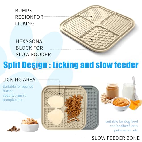 Lick Mat for Dogs (2pack / Beige, Grey)