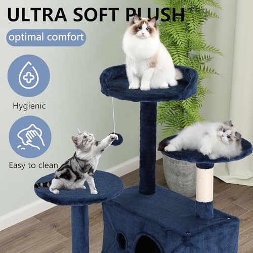 54" Cat Tree Tower (Dark Blue)