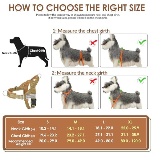 No Pull Dog Harness and Leash Set (Tan / X-Large)