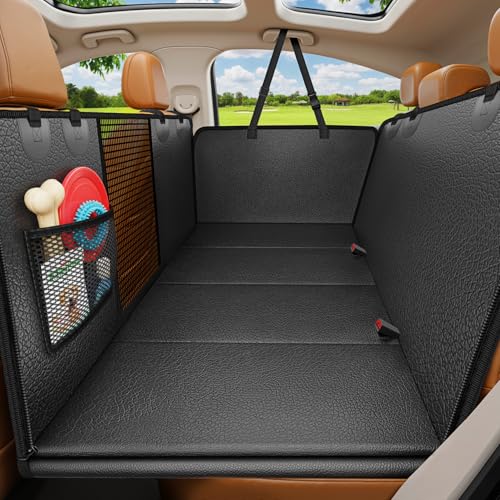 Hard Bottom Dog Car Seat Cover for Back Seat (Black / Standard - 54" Length)