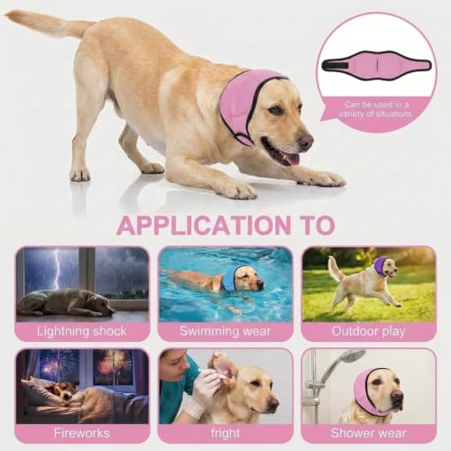 No Flap Ear Wraps for Dogs (Pink / M)
