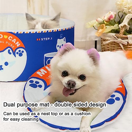 Ramen Noodle Dog & Cat Bed (19.7"L x 19.7"W x 7.9"Th / blue)