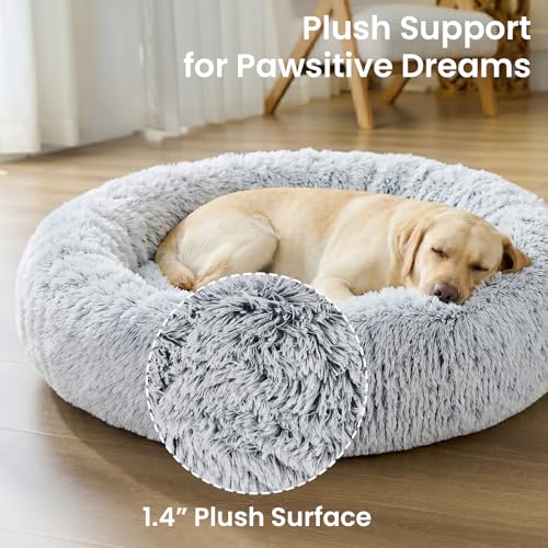 Calming Dog Beds Extra Large Sized Dog (01 - Smoke Grey / 45.0"L x 45.0"W x 10.0"Th)