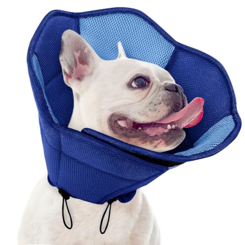 Dog Cones for Medium Dogs Soft Cone for Dogs to Stop Licking (Dark Blue / Medium)